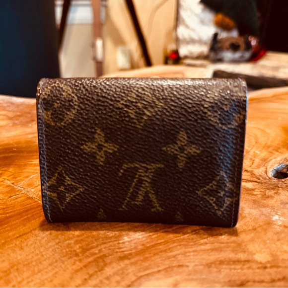 Louis Vuitton Monogram Porte Monnaie Plat Coin Purse Wallet Brown/ - Picture 3 of 15